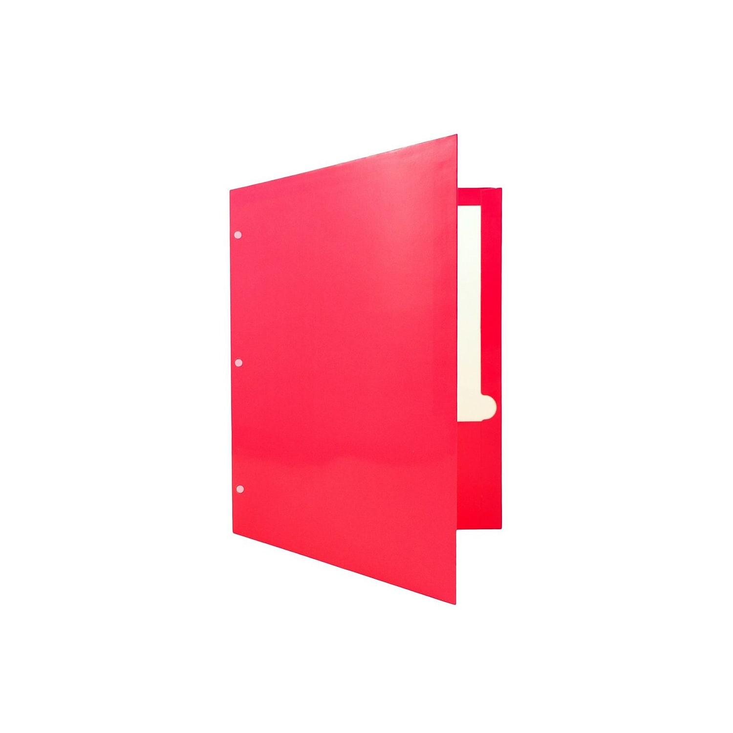 JAM Paper Glossy 3 Hole Punched 2-Pocket Folders Hot Pink 50/Pack (385GHPFUCZ)