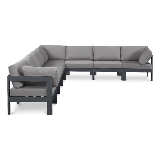 Meridian Furniture Nizuc Sectionnel Modulaire d'Extérieur Gris pour Patio