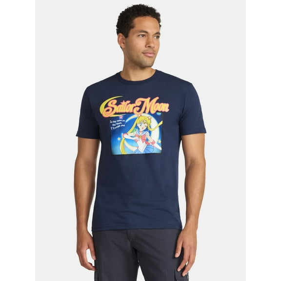Sailor Moon Men's and Big Men's Graphic Tee with Short Sleeves, Sizes S-3XL