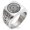 Silver, variant on Tioneer Stainless Steel All Seeing Eye Novus Ordo Seclorum Geometric Pattern Biker Style Polished Ring