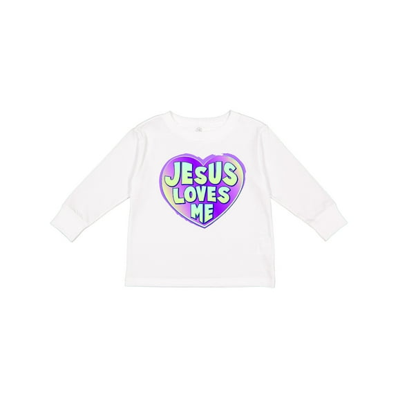 Inktastic Jesus Loves Me Boys or Girls Long Sleeve Toddler T-Shirt