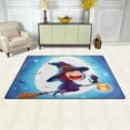 thumbnail image 3 of Dreamtimes Lightweight Carpet Mats, 31 x 20 inches Area Soft Rugs Floor Mat Doormat Decoration for Rooms Entrance Halloween Flying Little Witch On Blue, 3 of 6