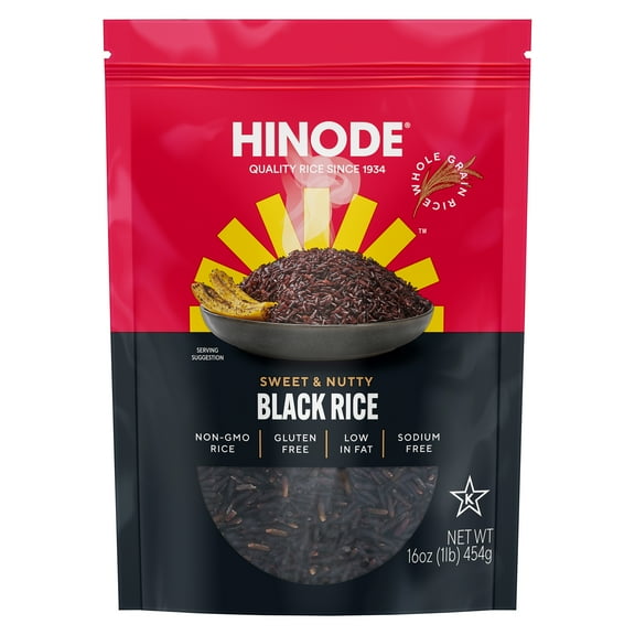 Hinode Sweet & Nutty Black Rice, 16 oz Bag – Whole Grain, Gluten-Free Rice for Bowls, Salads & Stir-Fries