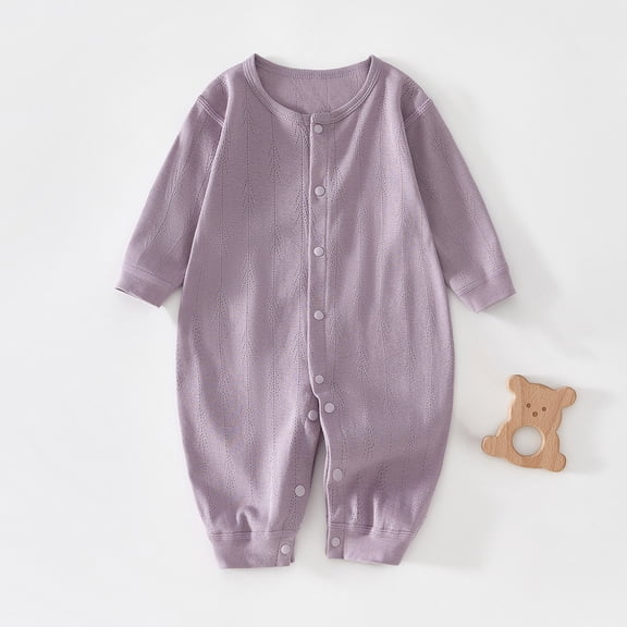 Juebong Newborn Unisex Baby Bodysuits Cotton Long Sleeve Onesie Home Outfits,Soft Romper Jumpsuit, Infant Boys Girls,Crawling & Walking,Button Closure,One Piece