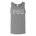 thumbnail image 2 of Eat Sleep Game Video Gamer Gift Fan Pop Culture Mens Graphic Tank Top, Heather Grey, Medium, 2 of 3