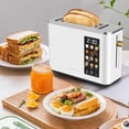 thumbnail image 7 of 2 Slice-Toaster,Touch Control LCD Screen,6 Shade Setting & Bread Selection,Removable Crumb Tray,Stainless Steel,900W,White, 7 of 7