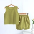 thumbnail image 2 of Ruyang Toddler Baby Boy Girl Clothes Cotton Linen Summer Outfit Sleeveless Tank Top Wide Leg Shorts Cute Casual Loose Beachwear, 2 of 4