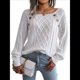 thumbnail image 3 of Suéteres Casuales de Punto con Estampado de Leopardo para Mujer, Suéteres de Larga con Cuello Redondo L, 3 of 9