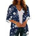 thumbnail image 4 of Xuyuer Spring Beach Cover-Up Cardigan - Women's 3/4 Sleeve Casual Shirt for Summer Seaside Outings, Resort Vacations, Breezy Seasonal Layering Top & Coastal Stroll Essentials, 4 of 7