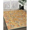 thumbnail image 2 of Ahgly Company Indoor Round Contemporary Metallic Gold Abstract Area Rugs, 8' Round, 2 of 6