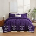 thumbnail image 6 of 7 Pieces Pinch-Pleated Comforter Set, Purple Queen Size, 6 of 8