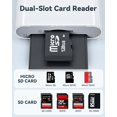 thumbnail image 2 of Lector de tarjetas SD USB-C de doble ranura para SD y MicroSD YOFEEPOP, 2 of 7