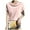 Pink, variant on OSOLU Solid Color Elegant Ice Silk Heap Shirt Women Short Sleeve Tops New Silk Silk T-Shirt Tee Tops Trendy Dailywear