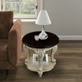 thumbnail image 2 of 22" Beige And Round Side Table, Solid Wood With Shelf For Living Room, Easy Assembly Process, Heat- Veneer, Safe Rounded Corners End Table Shelf, Color, Area, To Assemble, Protected, 2 of 6