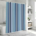 thumbnail image 5 of Polyester Fabric Blue Green Striped Shower Curtain, Colorful Abstract Vertical Lines Art Waterproof Bathtub Curtain Bathroom Decor Set with Hooks 36 x 78 Inches, 5 of 6
