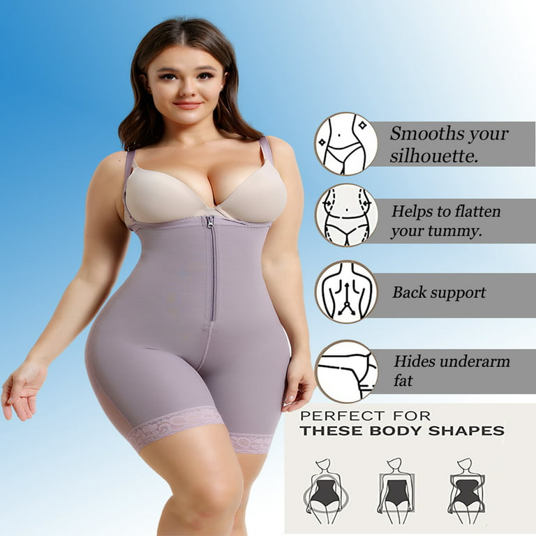 JOSHINE Full Body Shaper for Women Compression Garment Plus Size ,purple，L  