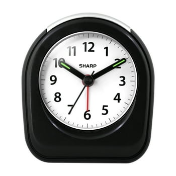 Sharp Quartz Analog Alarm Clock, Black SPC844A
