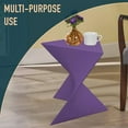 thumbnail image 3 of LeisureMod 15.75" Triangular Side Table, Stackable Plastic Accent End Table for Indoor & Outdoor Use, Weather-Resistant Modern Patio & Living Room Table, Purple, 3 of 10