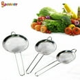 thumbnail image 2 of Spencer Set of 3 3.9" Stainless Steel Fine Mesh Strainers Set Liquid Colanders Sieve Sifters Crafted with Handles for Quinoa & Amaranth Kitchen Food,Tea Coffee Powder Fry, Juice, 2 of 9