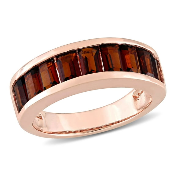 Everly Women's Garnet Rose Gold Plated Ring