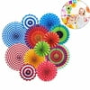 12x round wheel hanging fiesta paper fan decorations, yotako hanging paper rosette backdrop paper medallions paper pinwheels fan for wedding party baby shower first birthday wall decor