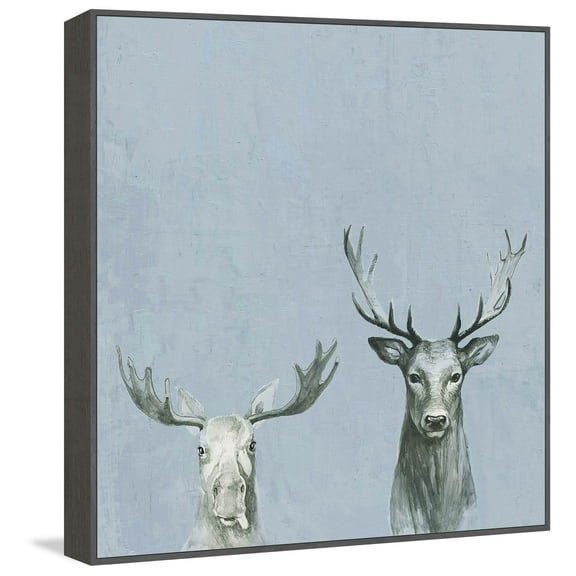 Antler Rules Floater Framed Painting Print on Canvas