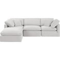 thumbnail image 3 of Meridian Furniture Indulge 94" Velvet L-Shaped Modular Sectional in Cream, 3 of 9