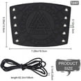 thumbnail image 2 of 2 brazaletes de cuero con diseño de guantelete de Odín Valknut, brazaletes de armadura medieval con relieve de cuero, brazalete negro ajustable., 2 of 9