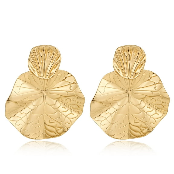 Gold Earrings Dangle Shell Earring for Women Fan-shaped Earrings Fashion Statement Jewelry Gift