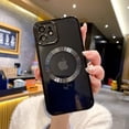 thumbnail image 6 of for iPhone 12 Case Magnetic Clear with Camera Lens Protector Full Protection MagSafe Electroplated Silicone Dust-Proof Net Shockproof Protective Case Cover 6.1 Inch - Black, 6 of 12