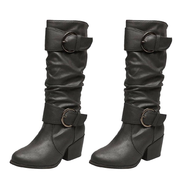 Guardurnaity 1 par de botas de tacón alto para mujer, portátiles, lavables, a la moda, de Color sólido, antiguo, para invierno y otoño, calzado para Calzado Negro Talla 38 Guardurnaity AP012983-01