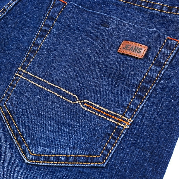 Pantalones vaqueros de negocios para hombre Jeans elasticos informales clasicos azules y negros ropa de marca