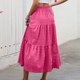 thumbnail image 5 of Women’s High Waist Tiered Maxi Skirt with Elastic Waistband and Pockets Flowy A Line Lightweight Casual Skirt Hot Pink S, 5 of 7
