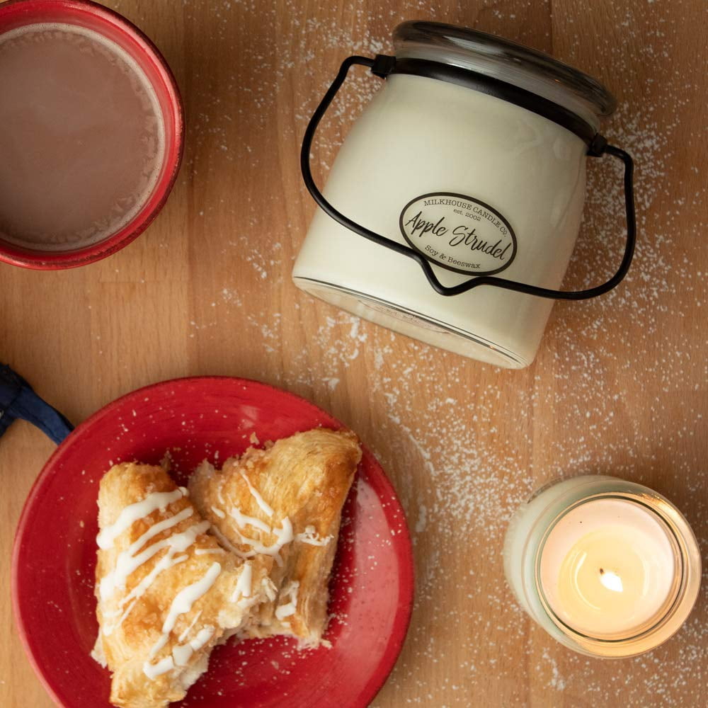 Milkhouse Candle Company, White Driftwood & Coconut, Creamery Collection, Scented Soy Candle, Butter Jar, 16oz