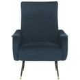 thumbnail image 4 of SAFAVIEH Elicia Velvet Retro Mid Century Accent Chair, Navy, 4 of 9