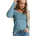thumbnail image 6 of Redhotype Sky Blue Lace Top - V-Neck, Long Sleeves, Flattering Fit!, 6 of 6