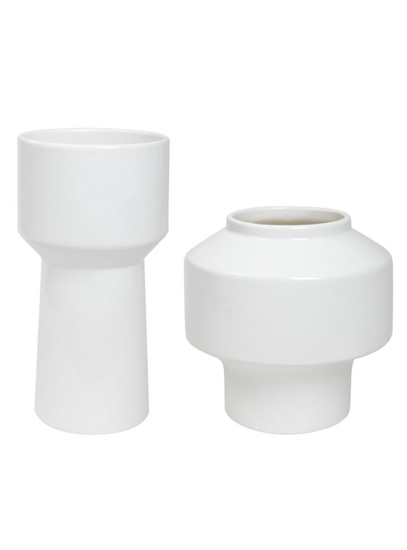 Uttermost Illumina Abstract White Vases, Set/2