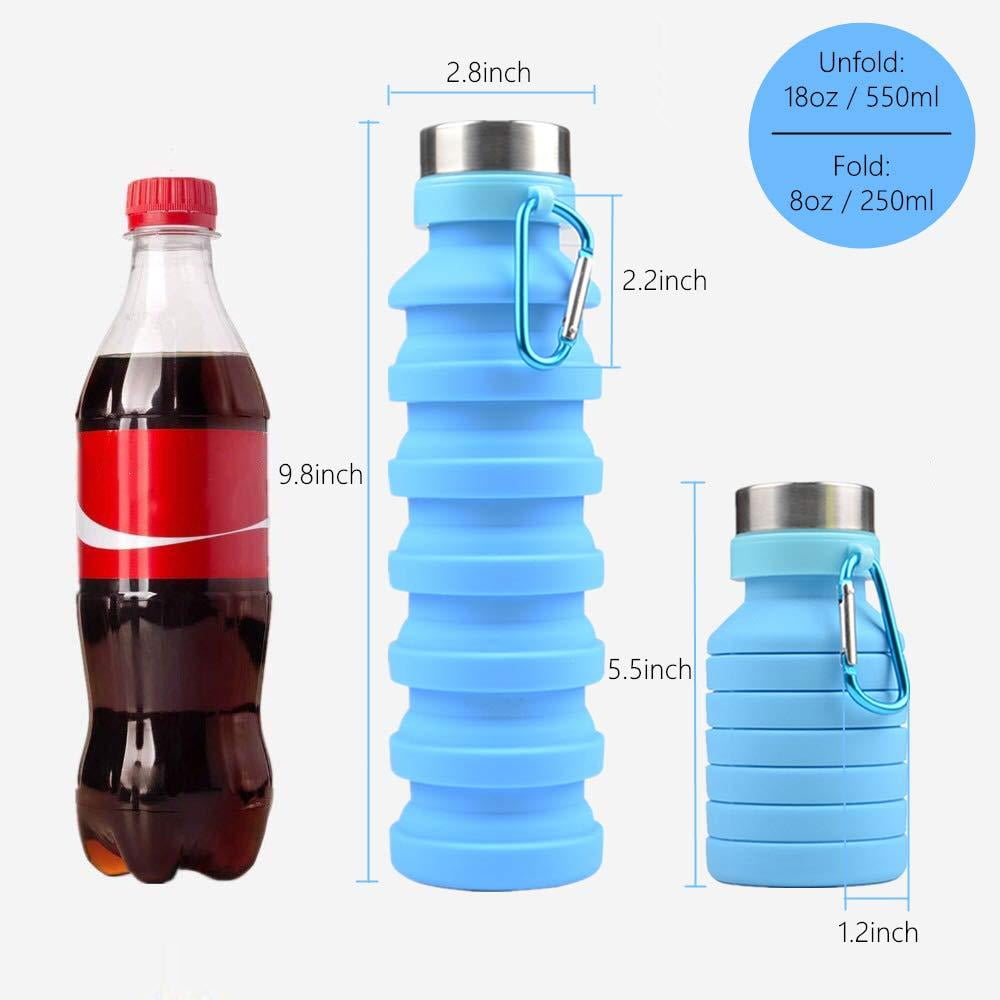 Flat Water Bottle Portable Clear Travel Hiking Drinks Laptop Size Camping  Auto