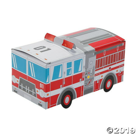 Fire Truck Party Favor Treat Boxes - 12 ct