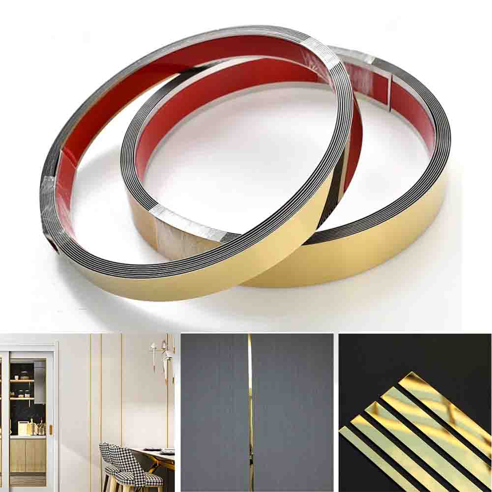 Universal 1'' Gold Trim Molding Strip Car Door Window Bumper Side Trime Protector 10FT