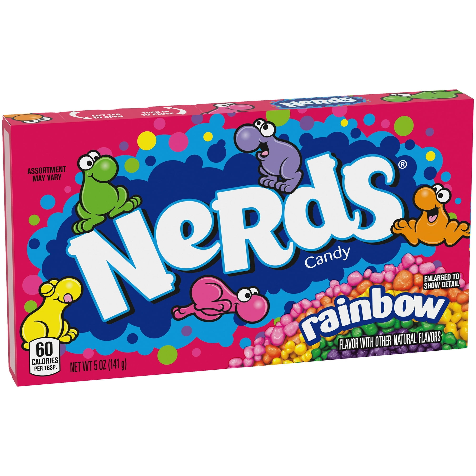 (3 pack) NERDS Candy, Theater Box, Rainbow, Crunchy Fruity, 5 oz
