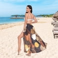 thumbnail image 6 of FORMRS Womens Long Sarong Beach Wrap Semi-Sheer Bikini Skirt Bathing Swimsuit Cover Up, Gold Flower, 6 of 7