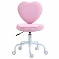 thumbnail image 1 of Corazón en forma de amor Silla de oficina de diseño trasero con altura ajustable y ruedas giratorias 360, rosa, 1 of 5