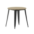 thumbnail image 2 of Flash Furniture Declan Commercial Grade Indoor/Outdoor Dining Table, 30" Round All Weather Brown Poly Resin Top with Black Steel Base, 2 of 11