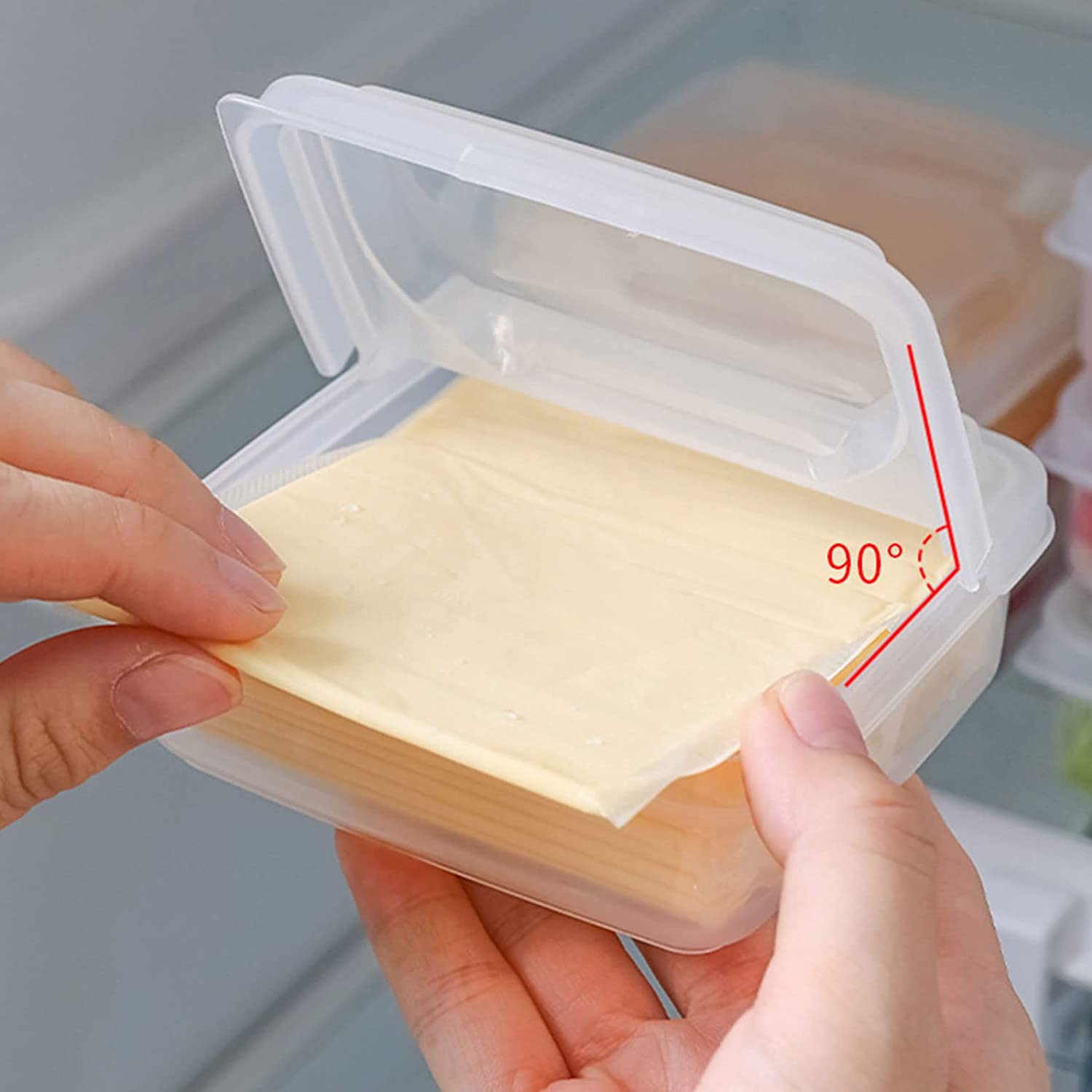 TFCFL Pack of 2 Plastic Cheese Storage Fridge and Freezer Containers