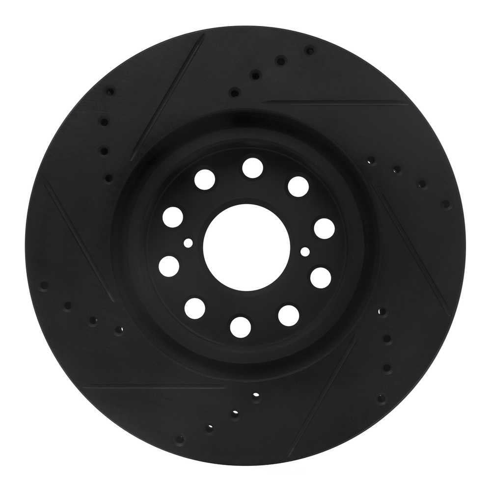 Dynamic Friction Company 633-76061R DFC Brake Rotor - Drilled And Slotted - Black
