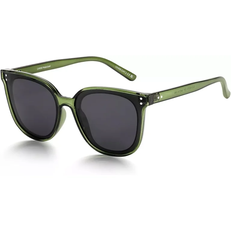 LVIOE Oversized Polarized Sunglasses for Women Trendy Large Cat Eye UV Protection Shade Walmart