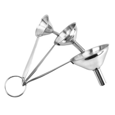 3pcs Small Funnels Stainless Small Transmission Fluid Oils Adding Salt Kitchen Funnel Long Handles Funnel Set New