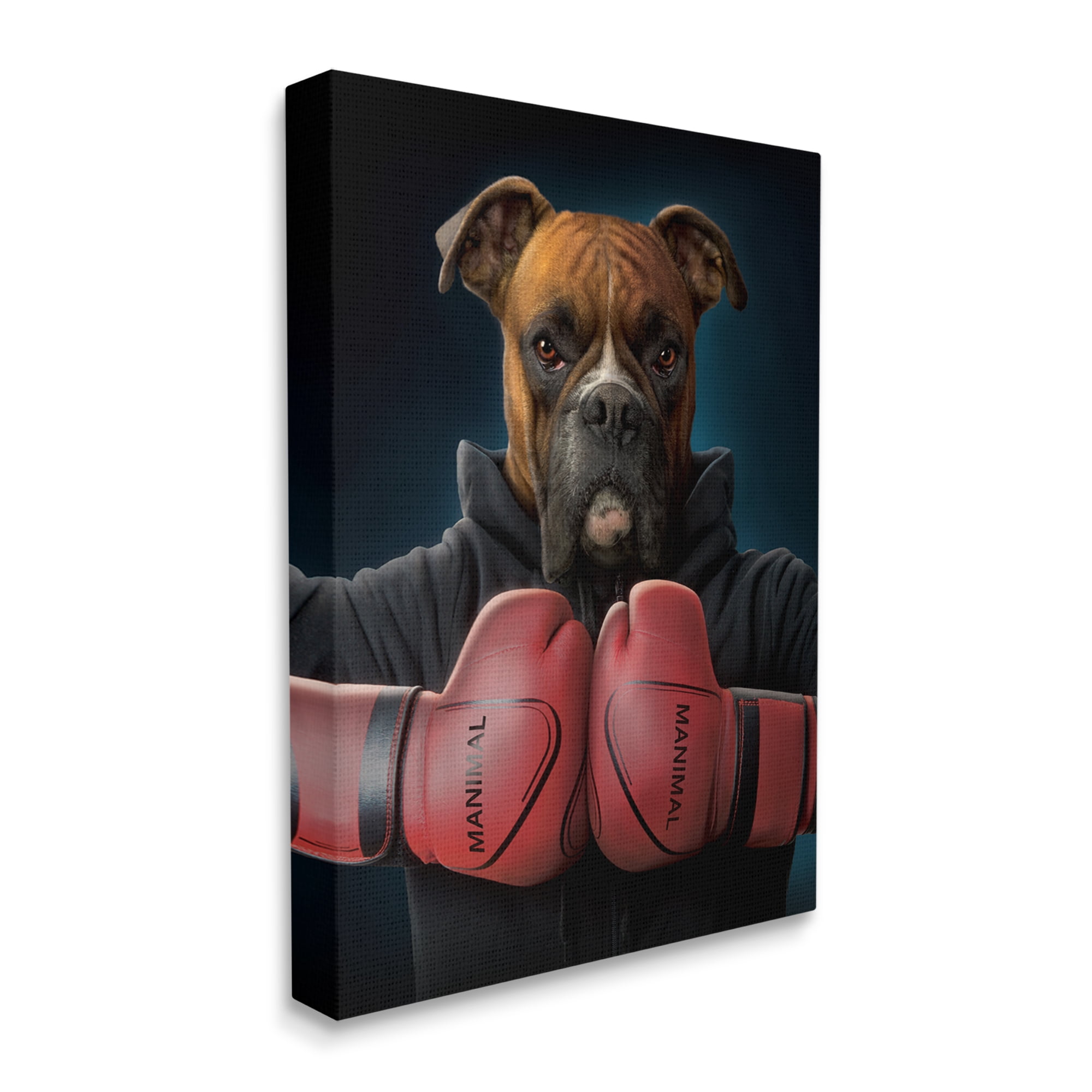 Stupell Industries Boxing Boxer Dog Animals & Insects Painting Gallery Wrapped Canvas Art Print Wall Art, 16 x 20
