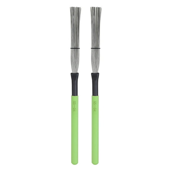 Pack of 2 Drum Brush Multicolored High-carbon Steel Musical Auxiliary for Beginners Cajon Stick Instrument Supplies Jazz Sticks Green